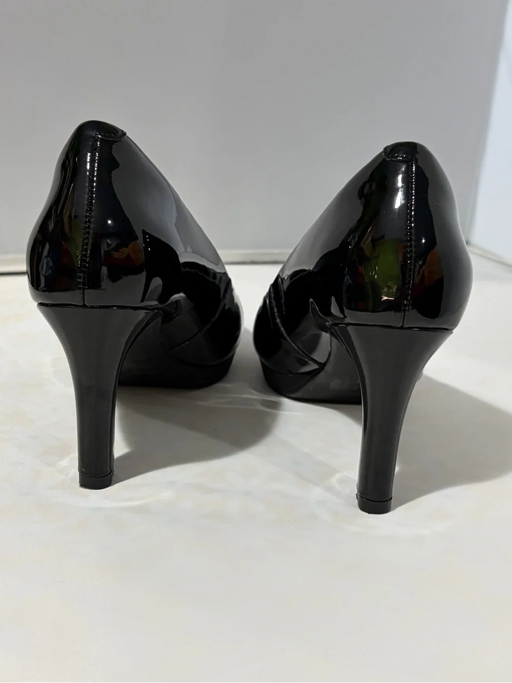 Collection by Clarks‎ Black Patent Round-Toe Heels