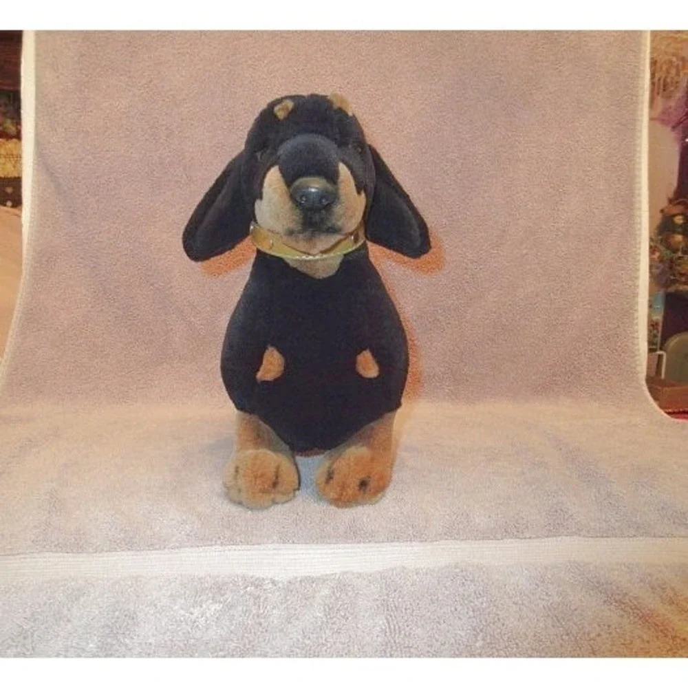 Vtg Ganz Dachshund Dog Plush Stuffed Animal Wiener Sausage Doxie Badger 18