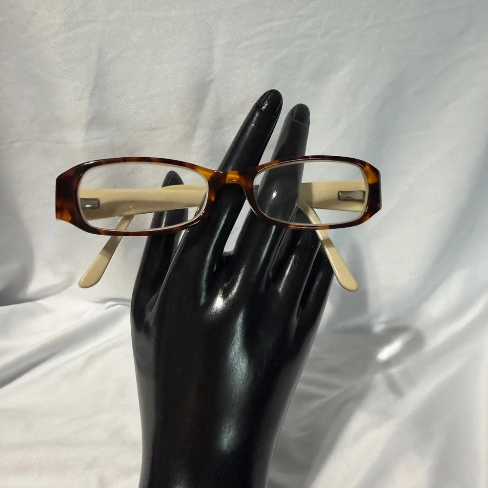 Huveli Milano‎ Eyeglasses Womens 47-16-135 Brown Tortoise Shell Beige Rectangle