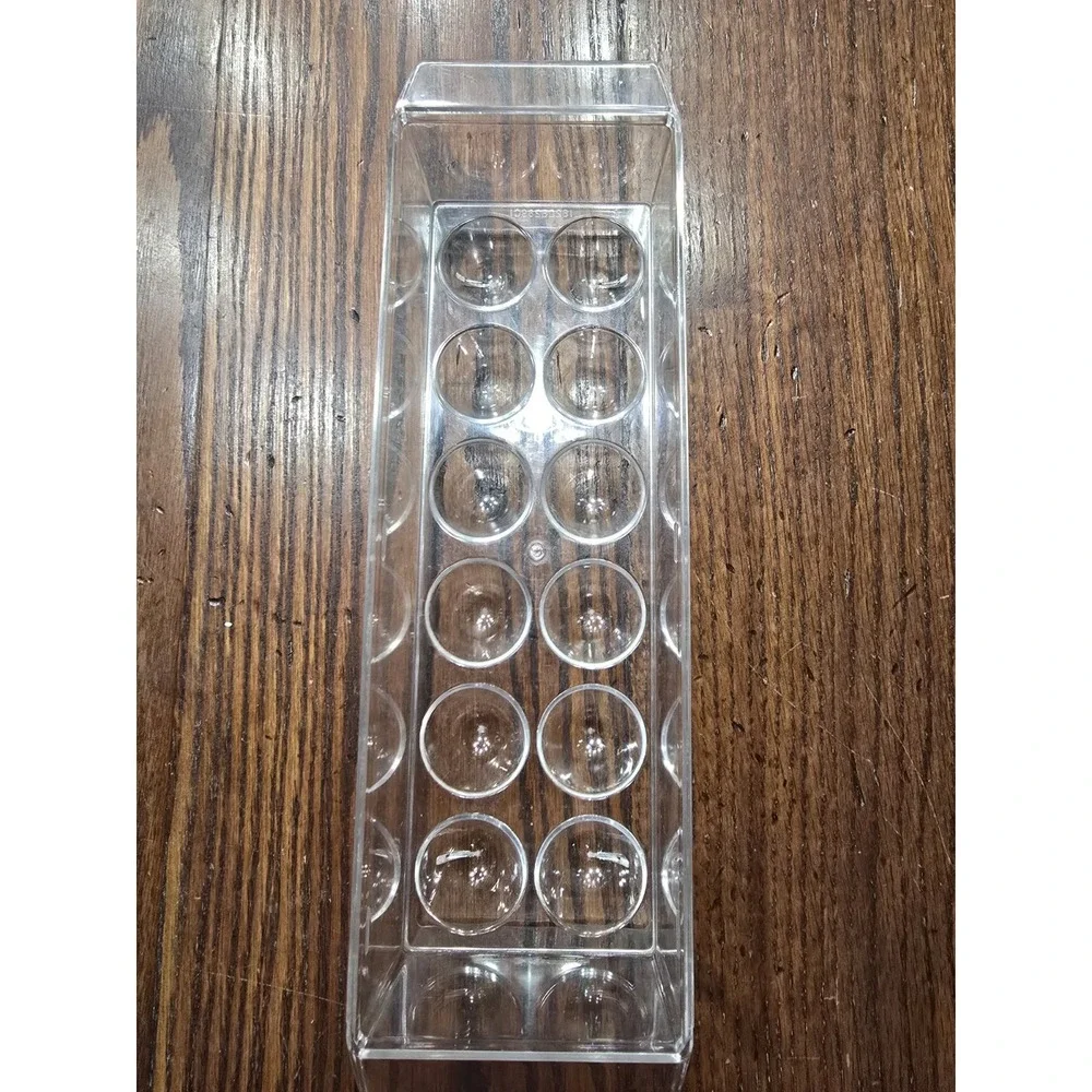 Clear Plastic Refrigerator Egg Holder Tray 12 Count Stackable Bin‎ with Handles