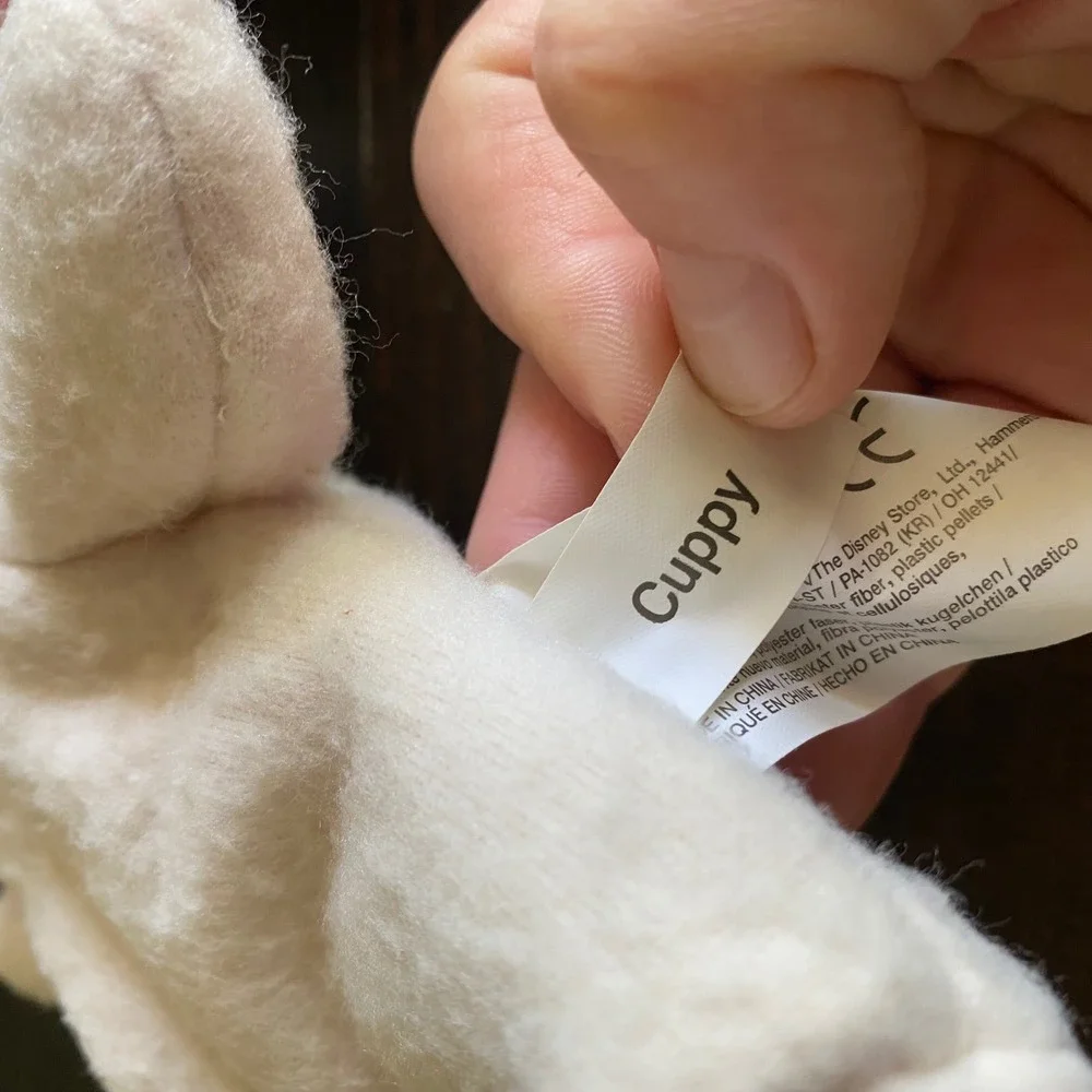 Disney Store Cuppy Parent Trap Bean Bag Plush White Bunny Rabbit‎ Vintage NWT