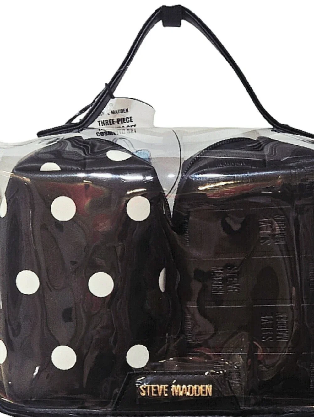 Steve Madden 3-PC Cosmo Set- Clear/Polka Dot