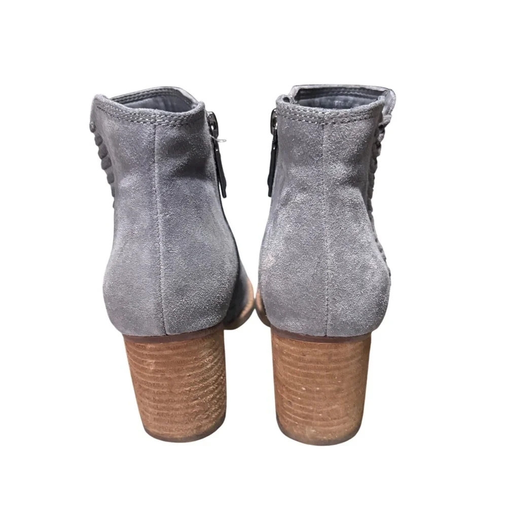 Blondo Waterproof Suede Gray Ankle Boots Heel Booties‎ Women Size 6M