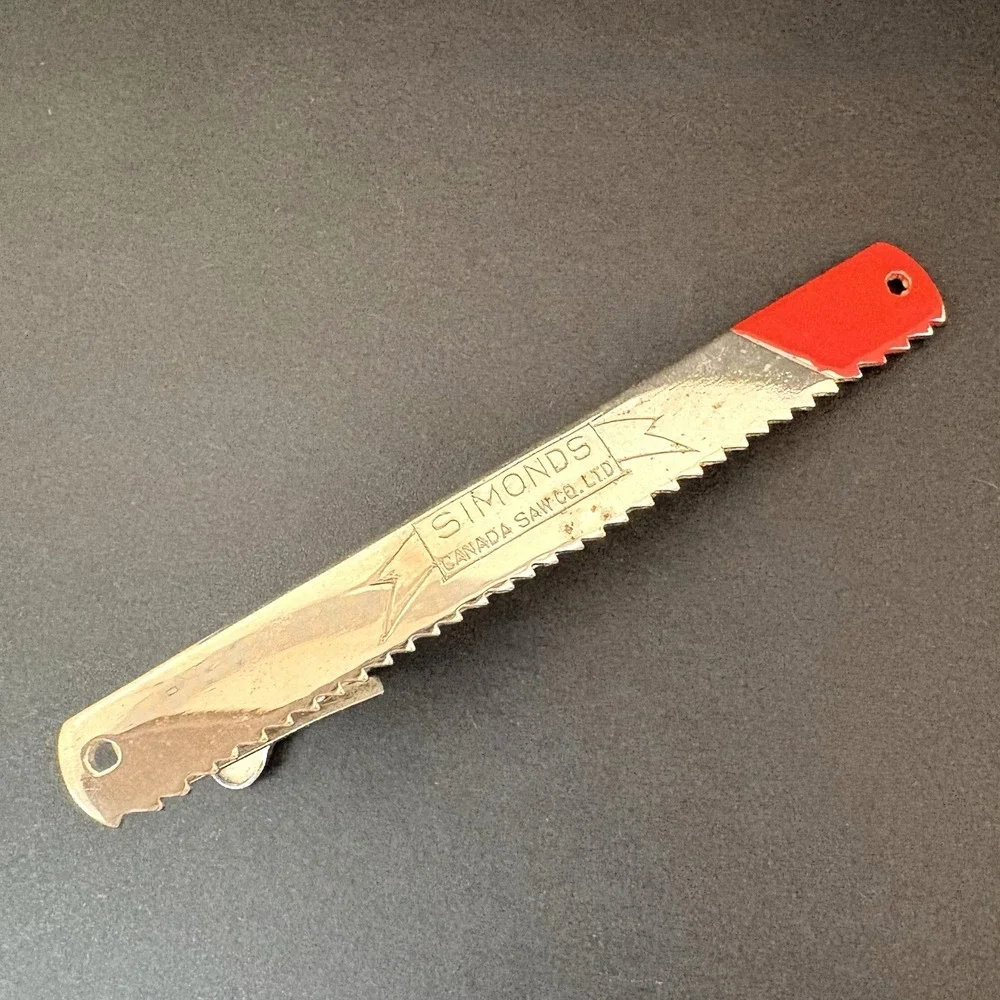Vintage Simonds Canada Saw‎ Co. Ltd Hack Saw Blade Tie Bar Clip Tools 1.75