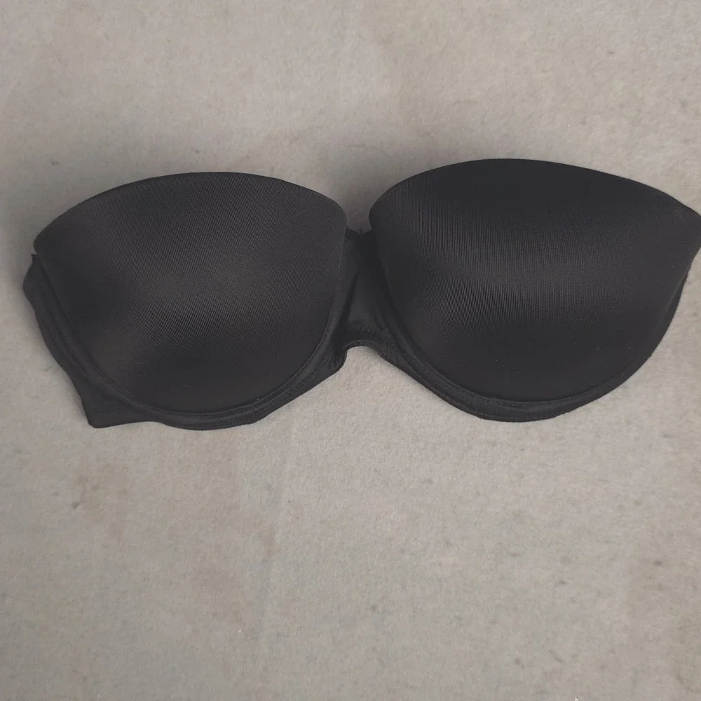 PINK Strapless Bra Black Padded‎ Push Up Everyday Lingerie Size 32C