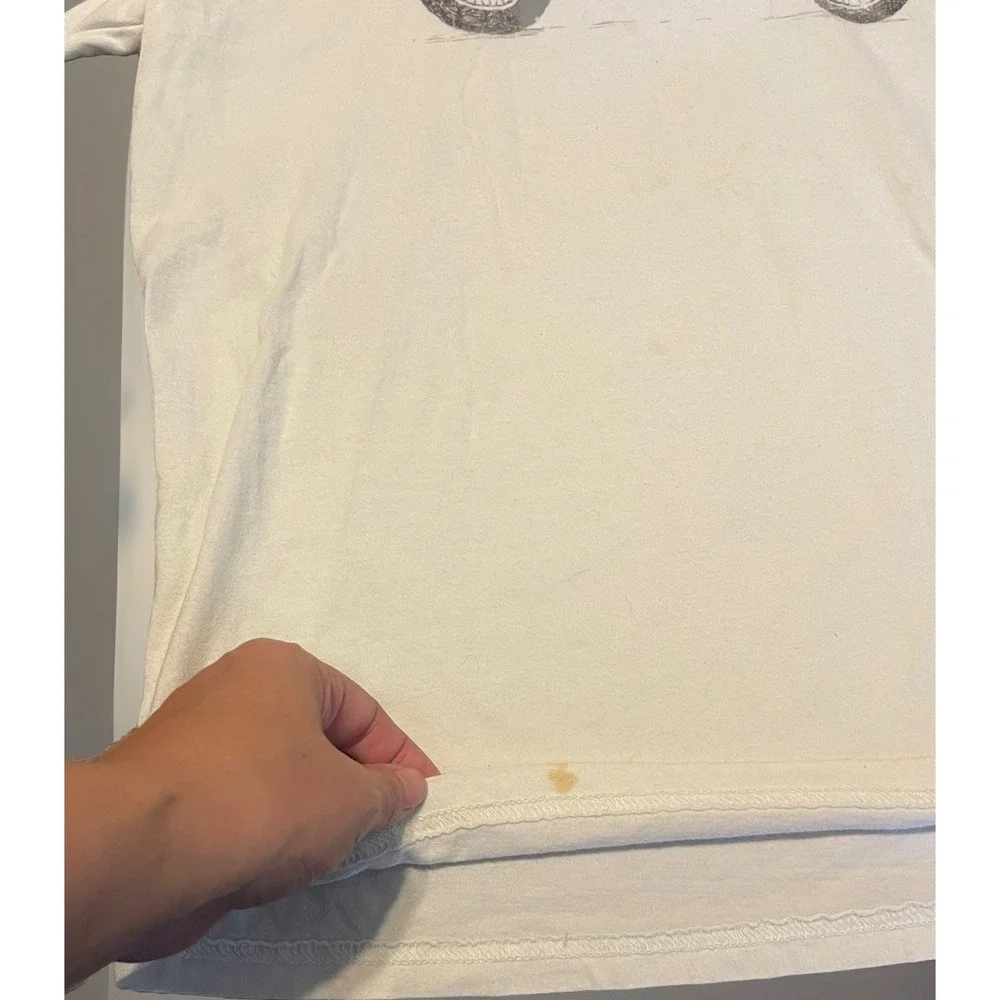 Polo Ralph Lauren Boys White Graphic Mortcycle Bike Long Sleeve Shirt Large 14/1