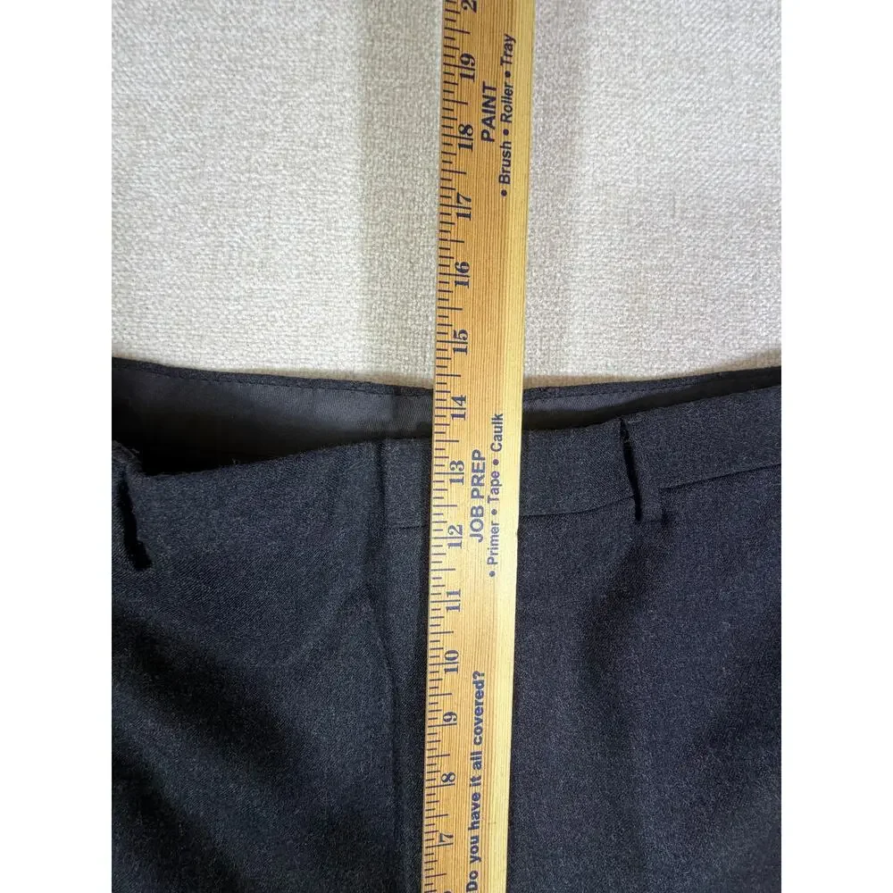 Jos A Bank Men 36x32.5 Dark Gray 100% Wool Flat Front Straight Leg Dress Pants