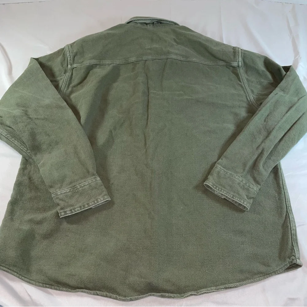American Eagle Mens Relaxed Fit Heavy Cotton Shirt Jacket Olive Green‎ Medium