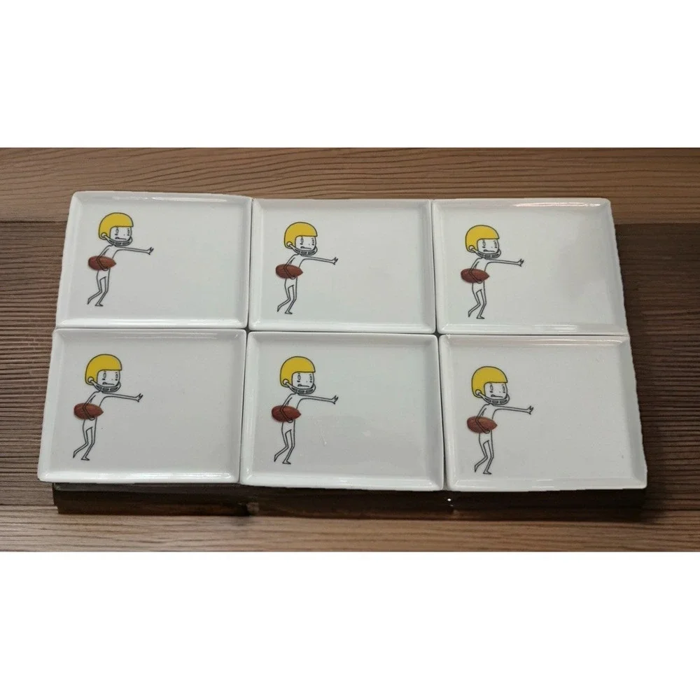 Crate & Barrel CB2 OLIVER FOOTBALL, 2012 Rectangle Appetizer Plate 6.5