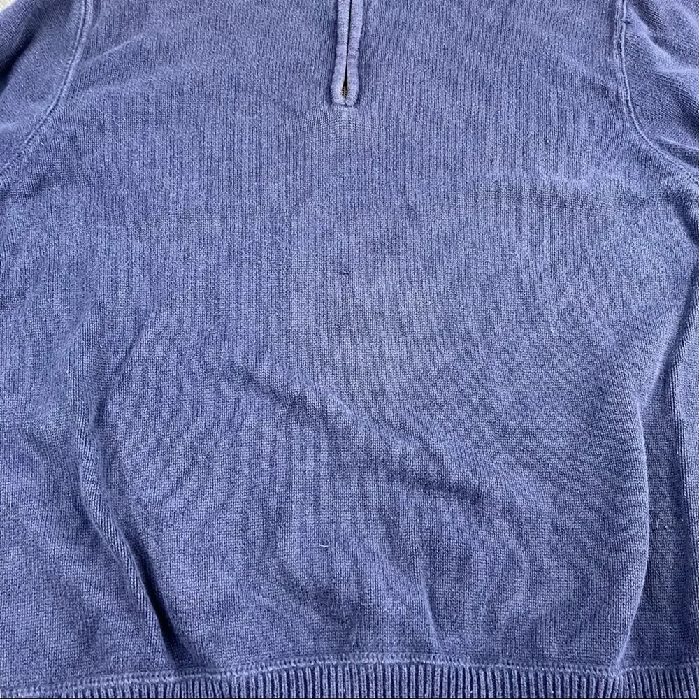Eddie Bauer, Mens,/Cotton Blend, 1/4 Zip Sweater, EUC, M navy‎ blue