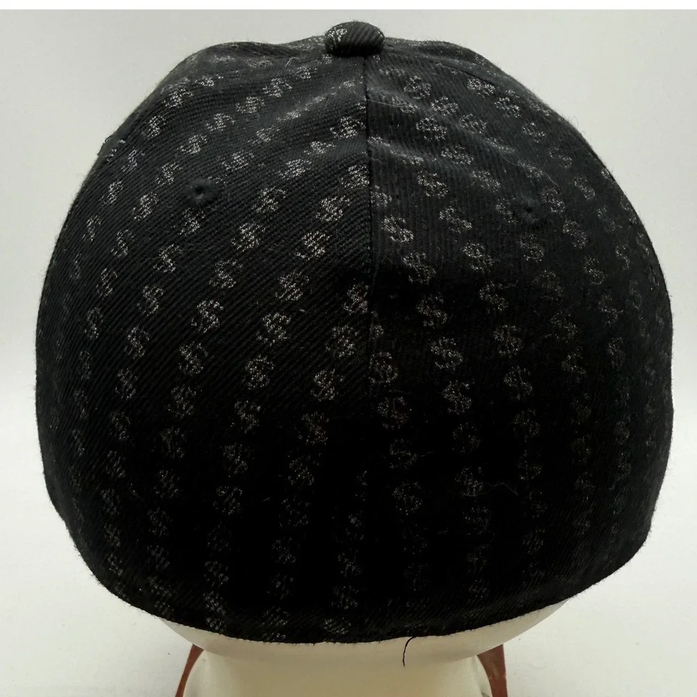 Black Dollar Sign Rhinestone Studded Baseball Cap Hat All Over Print Y2K Hip Hop