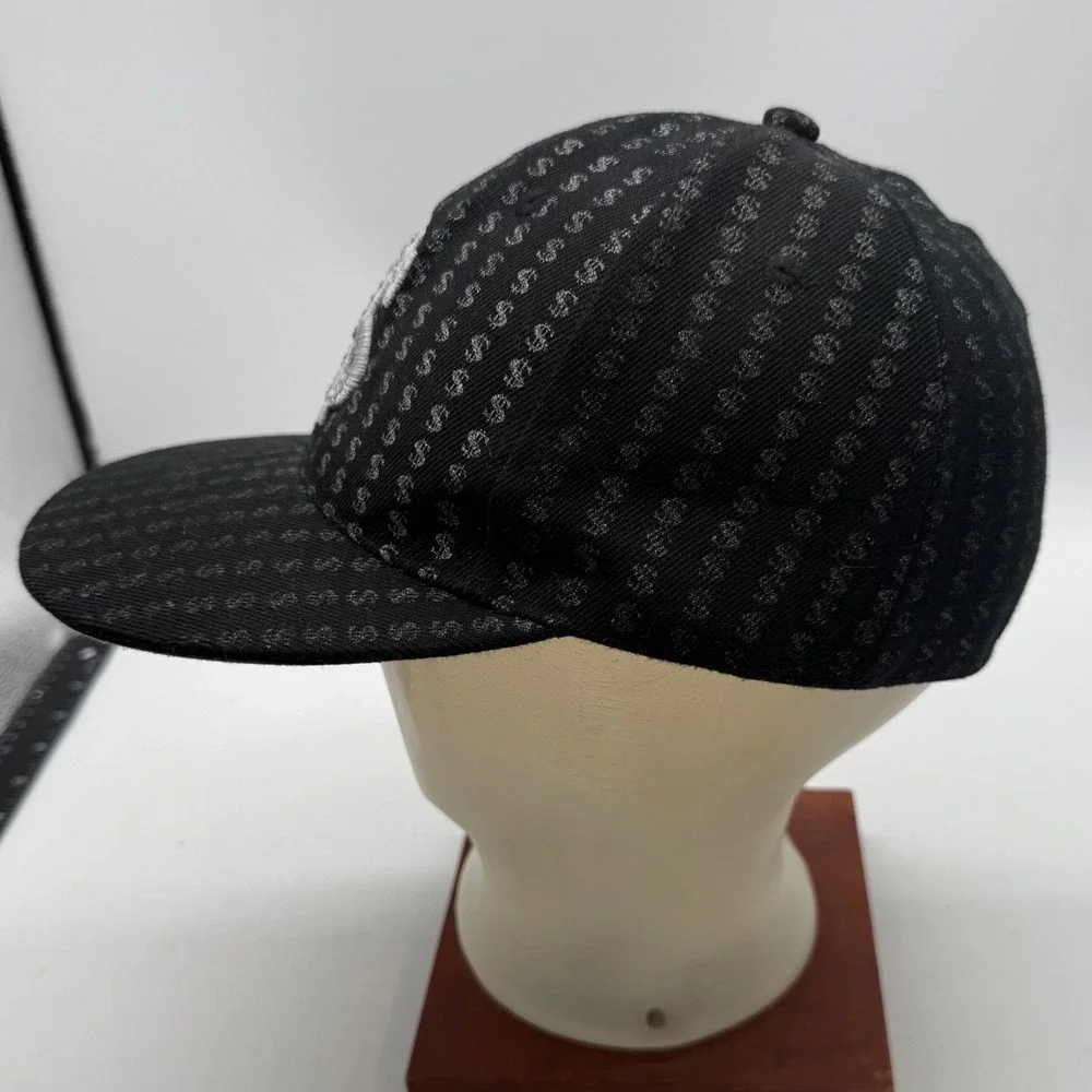 Black Dollar Sign Rhinestone Studded Baseball Cap Hat All Over Print Y2K Hip Hop