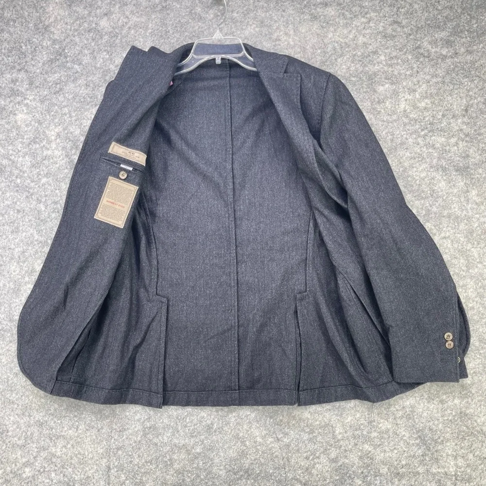 Corneliani CC Collection Blazer Men US 40R EU50 Gray Herringbone Wool Blend Coat