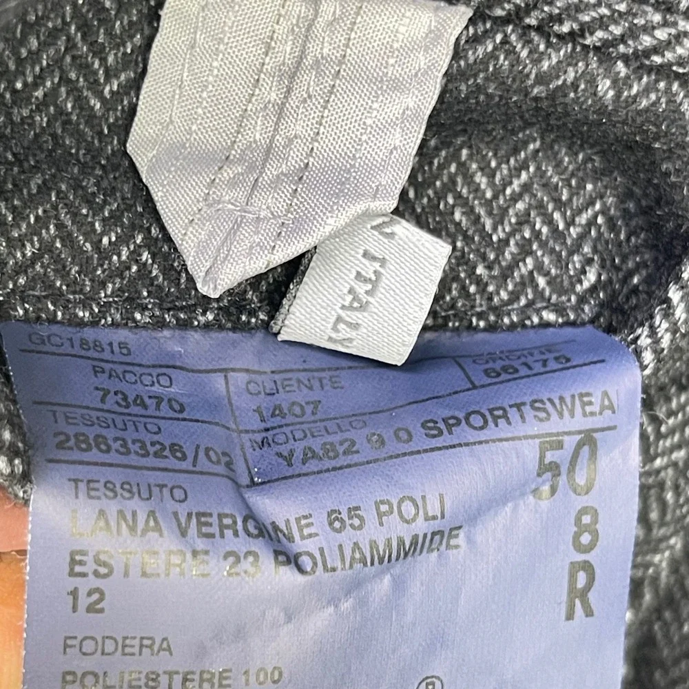 Corneliani CC Collection Blazer Men US 40R EU50 Gray Herringbone Wool Blend Coat