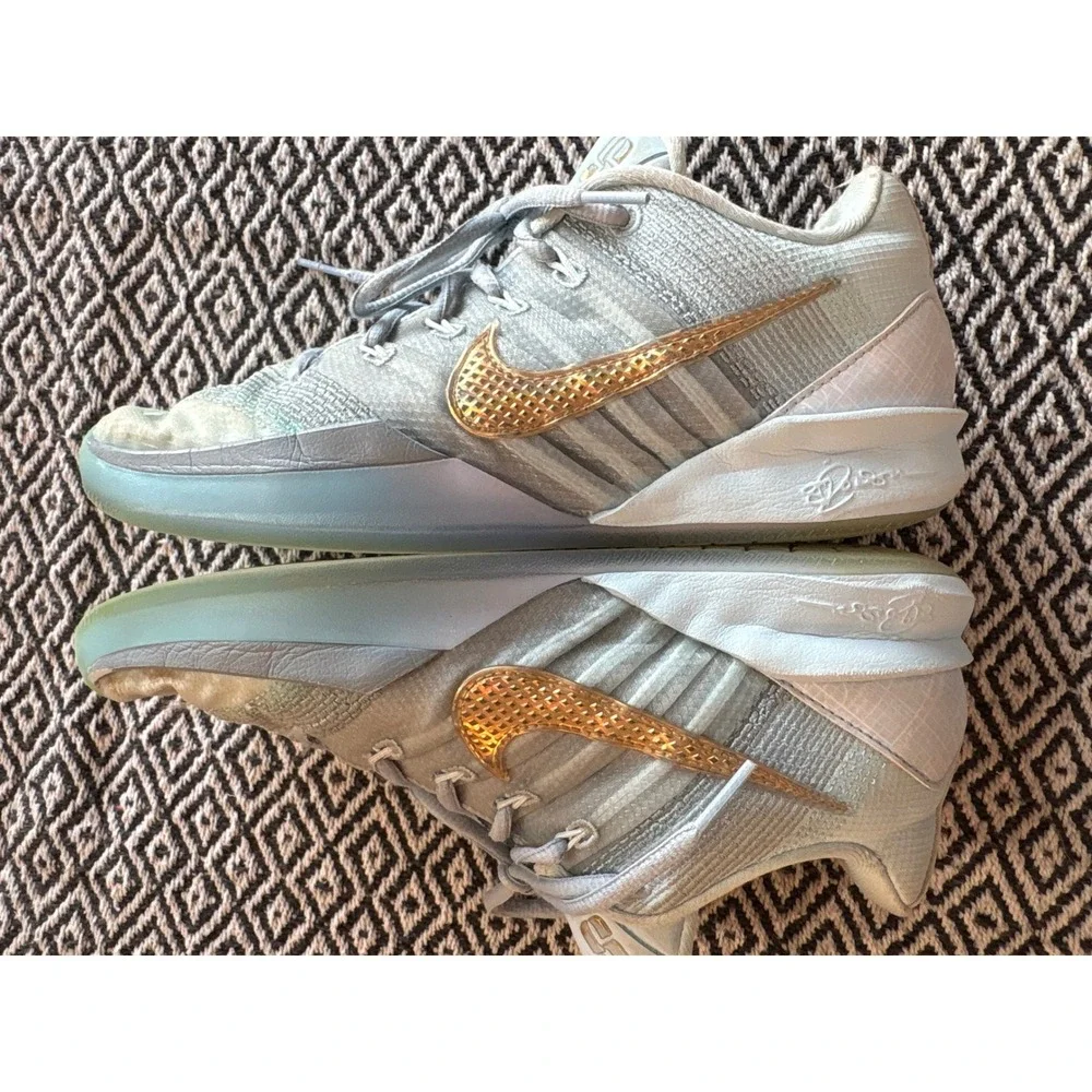 Nike Sabrina 1 Magnetic Kids Basketball Shoes Light Blue Gold Size 6.5Y