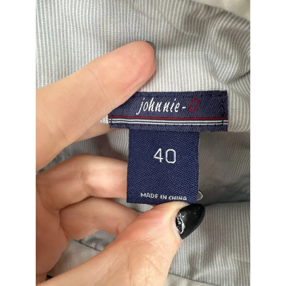 Johnnie O Shorts Mens 40 Blue Chambray Palm Tree Print Val Cotton Beach Summer