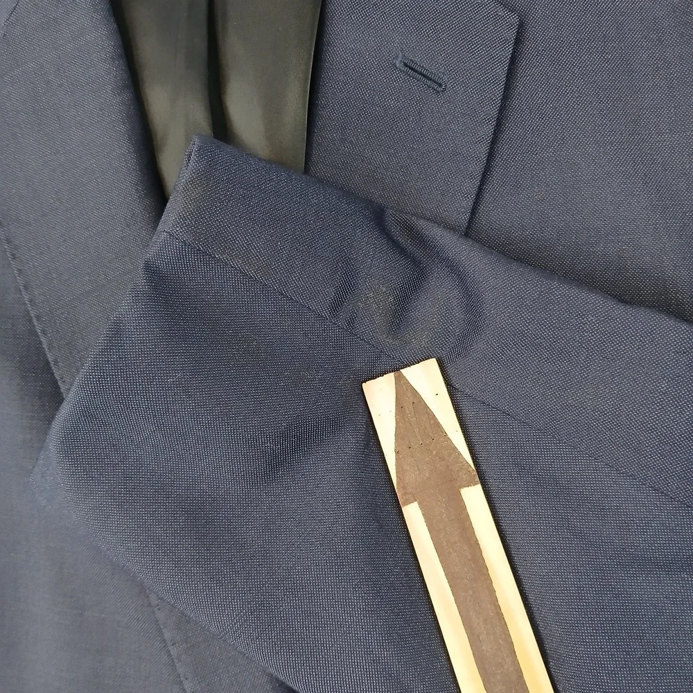 The Blk Tux Tollegno 44R Mens Blazer Sport Coat Merino Modern 21x30 **Fits 42R *