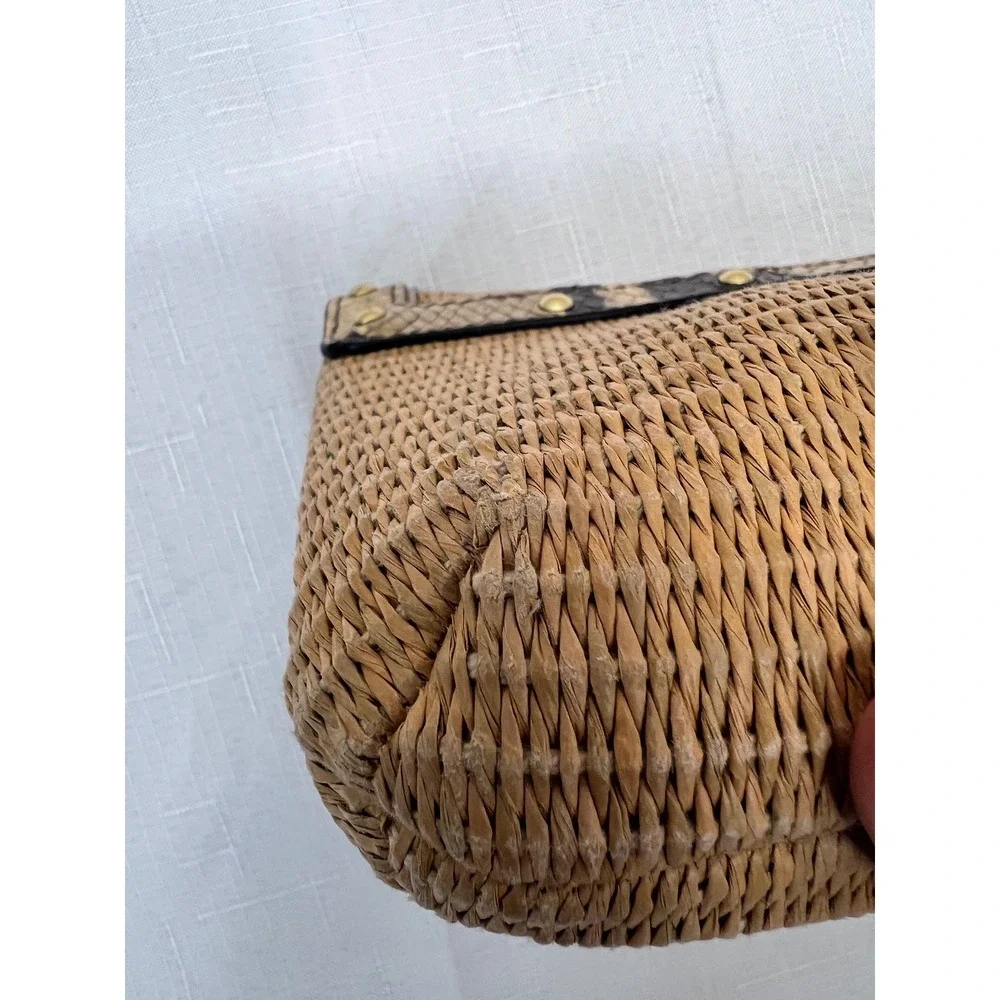 Coach straw wristlet