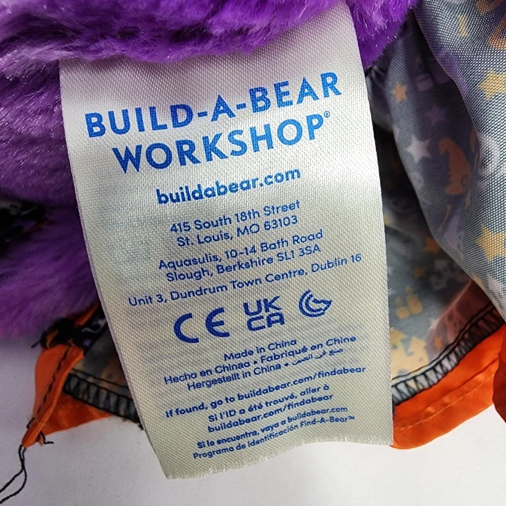 Build A Bear Purple Cat Plush Halloween Dress‎ Voice Box Meow