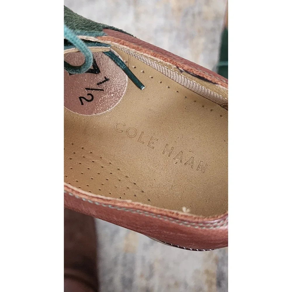 Cole Haan Men's Brown Green Suede  Williams Saddle Oxford II Size 7.5 M C12670