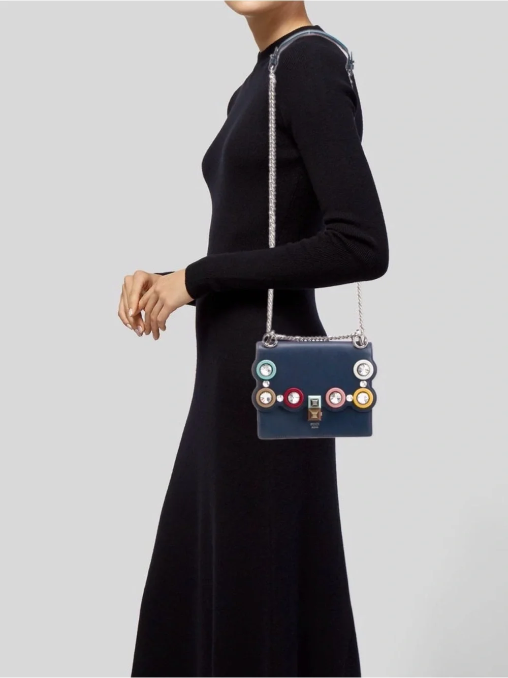 Fendi navy leather
