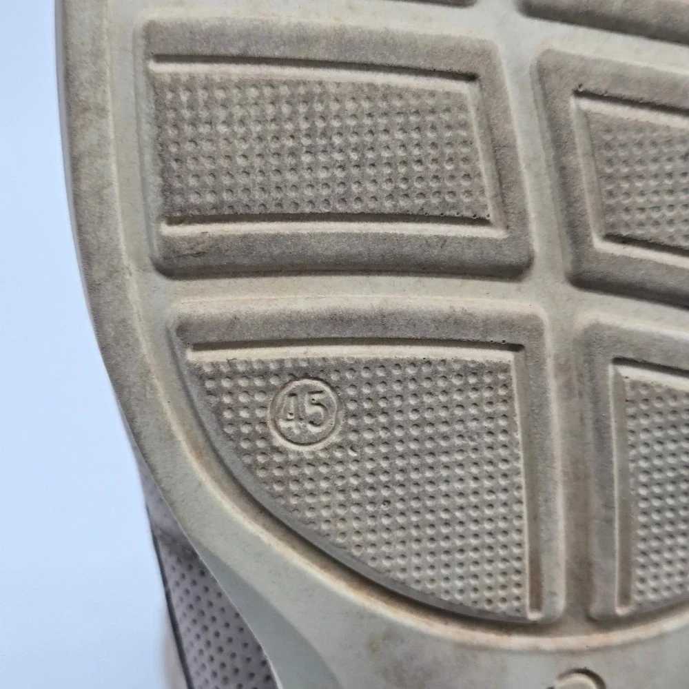 Ecco Melbourne Perforated Grey Nubuck Leather Derby Dress Shoes Men 45 US 11 GUC