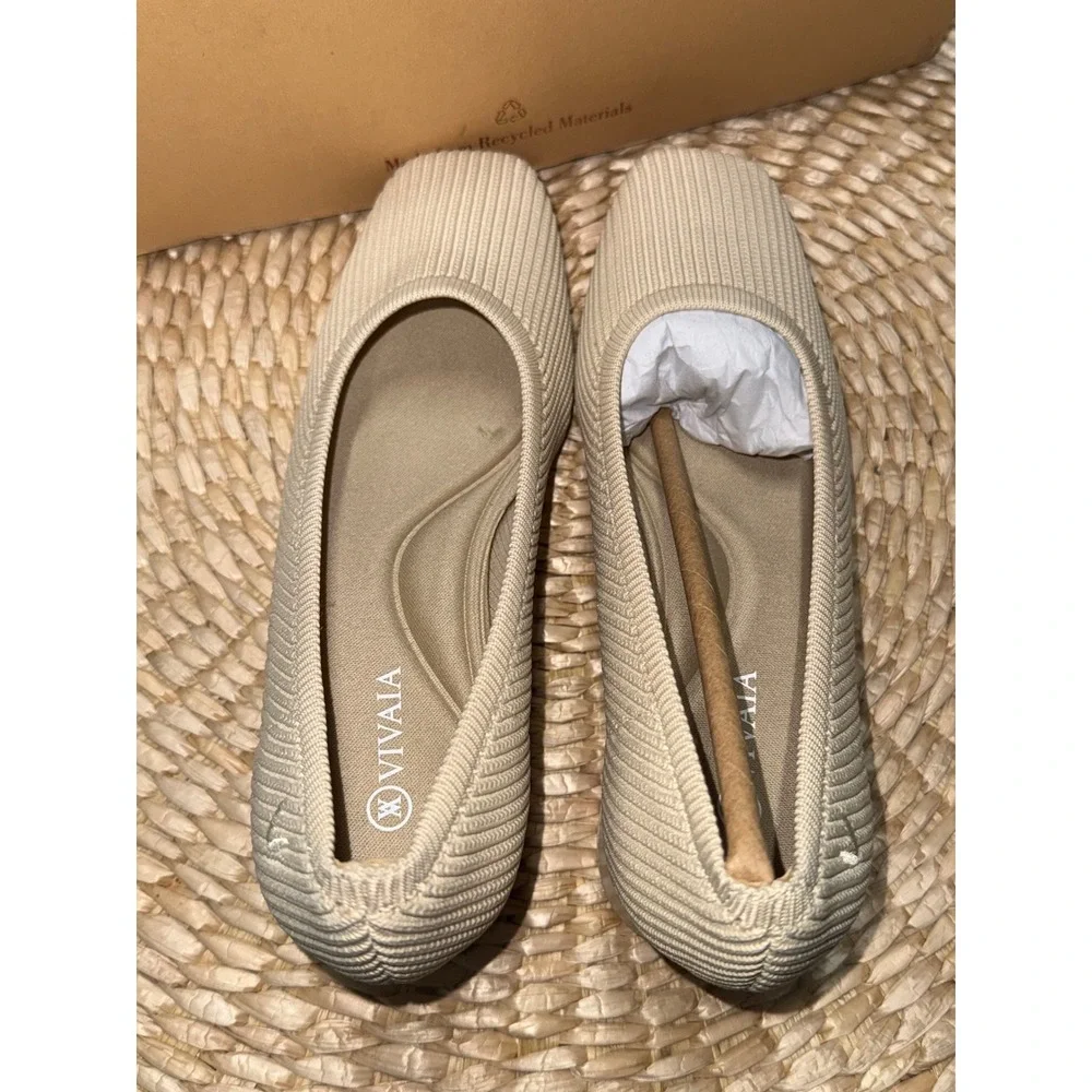 VIVAIA Knit Pumps Block Heel‎ Comfortable Classic Shoes size EU/35 US/5