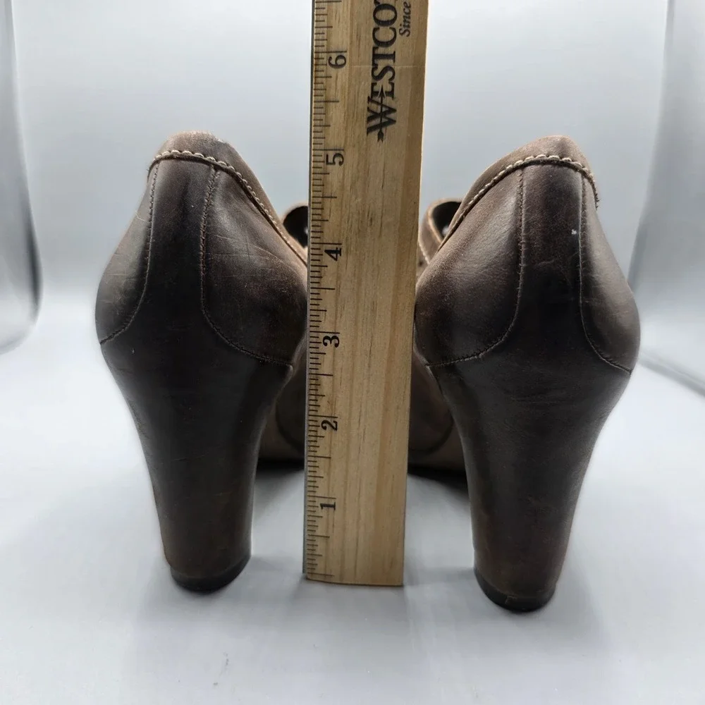 Ecco‎ Heels Womens 36 Brown Leather Mary Jane Pumps Comfort Shoes Strap Buckle