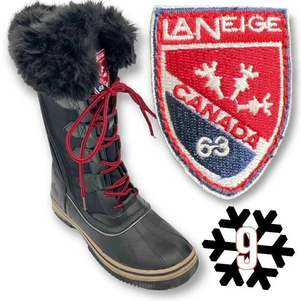 Women’s LaNeige Winter Snow Boots Black Size 9