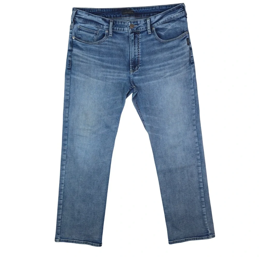 Silver Jeans Mens 36x30‎ Blue Grayson Easy Fit Straight Leg Stretch Denim