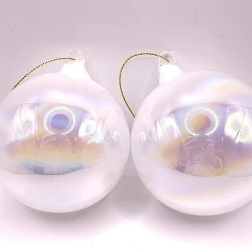 Iridescent White Hand Blown Art‎ Glass 3