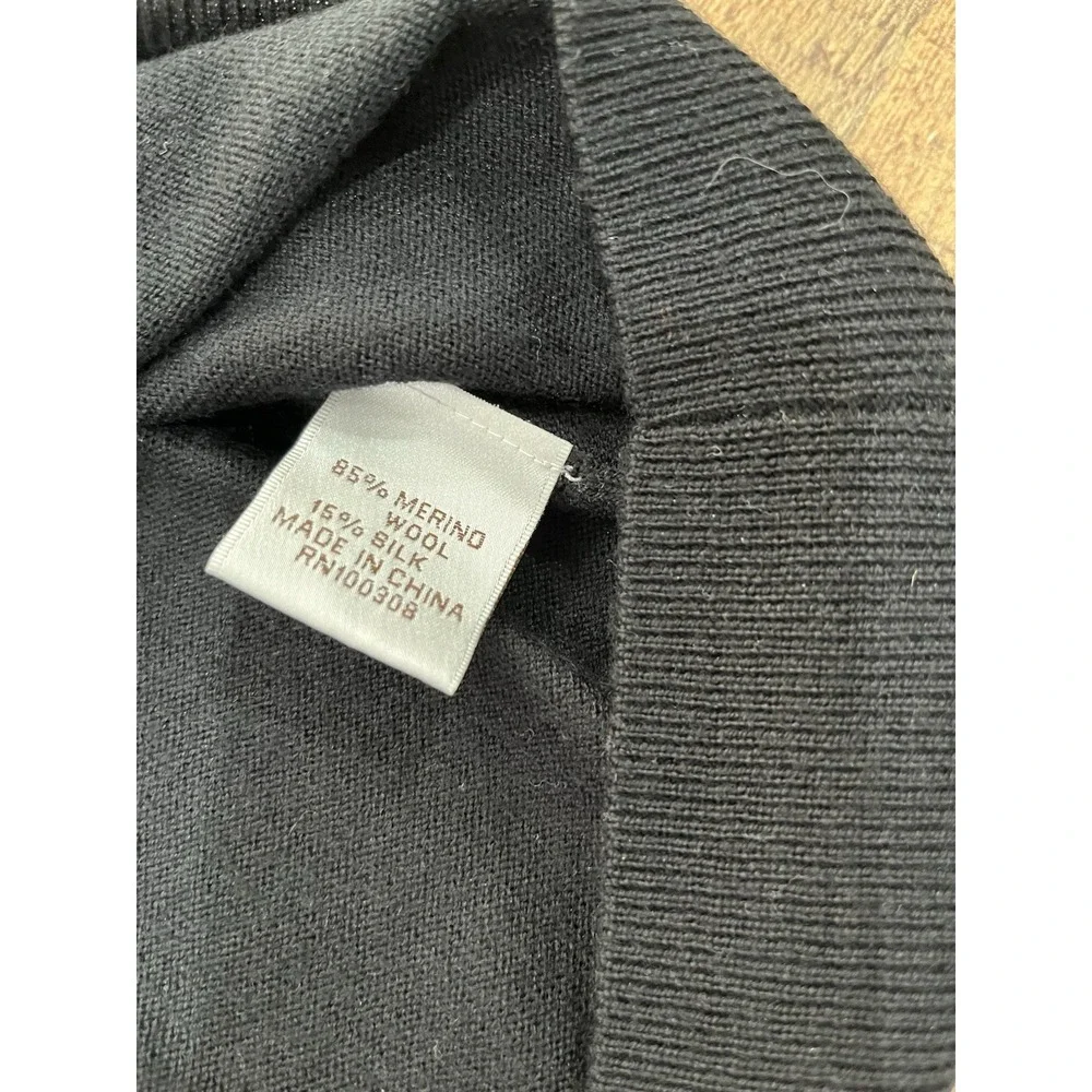 PETER MILLAR‎ CROWN SOFT CREW NECK SWEATER MEN XXL MERINO WOOL/SILK BLK (2133)