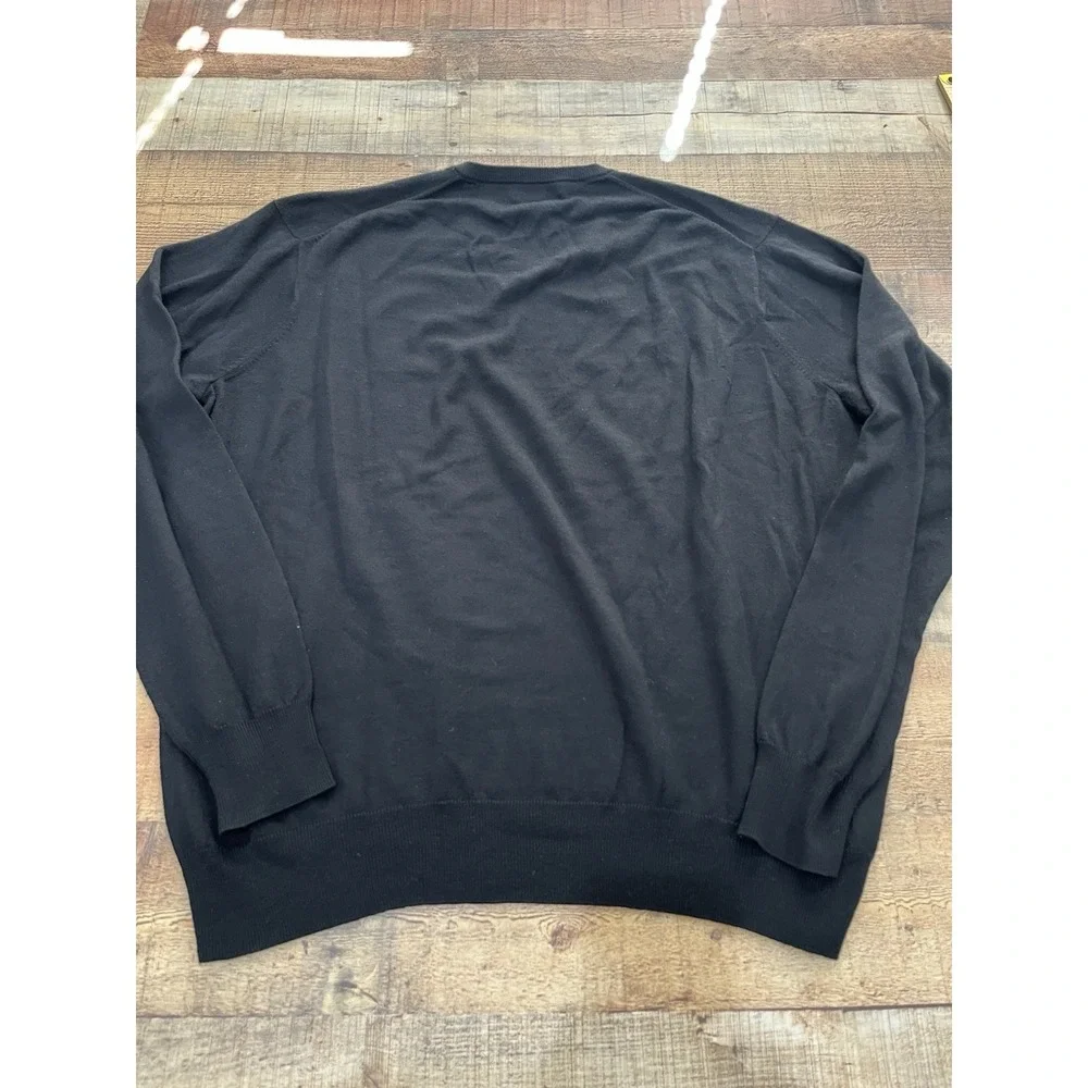 PETER MILLAR‎ CROWN SOFT CREW NECK SWEATER MEN XXL MERINO WOOL/SILK BLK (2133)