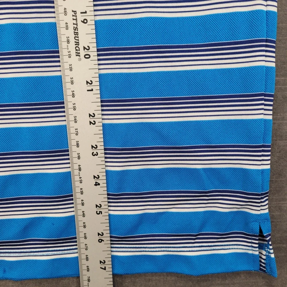 Nike Dri-FIT Golf Polo Shirt Mens‎ Large Blue Striped Short Sleeve Athletic