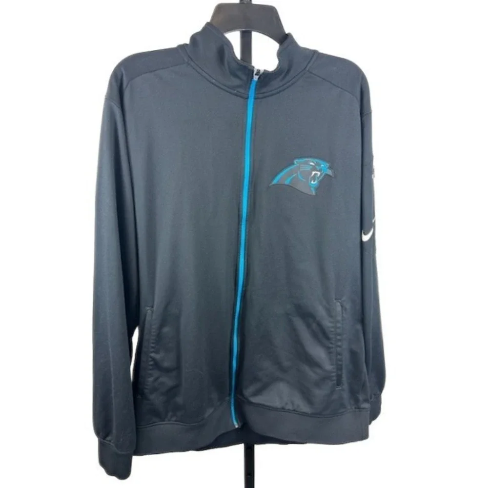 Nike NFL Carolina‎ Panthers Jacket Full Zip Black Mens Size Large