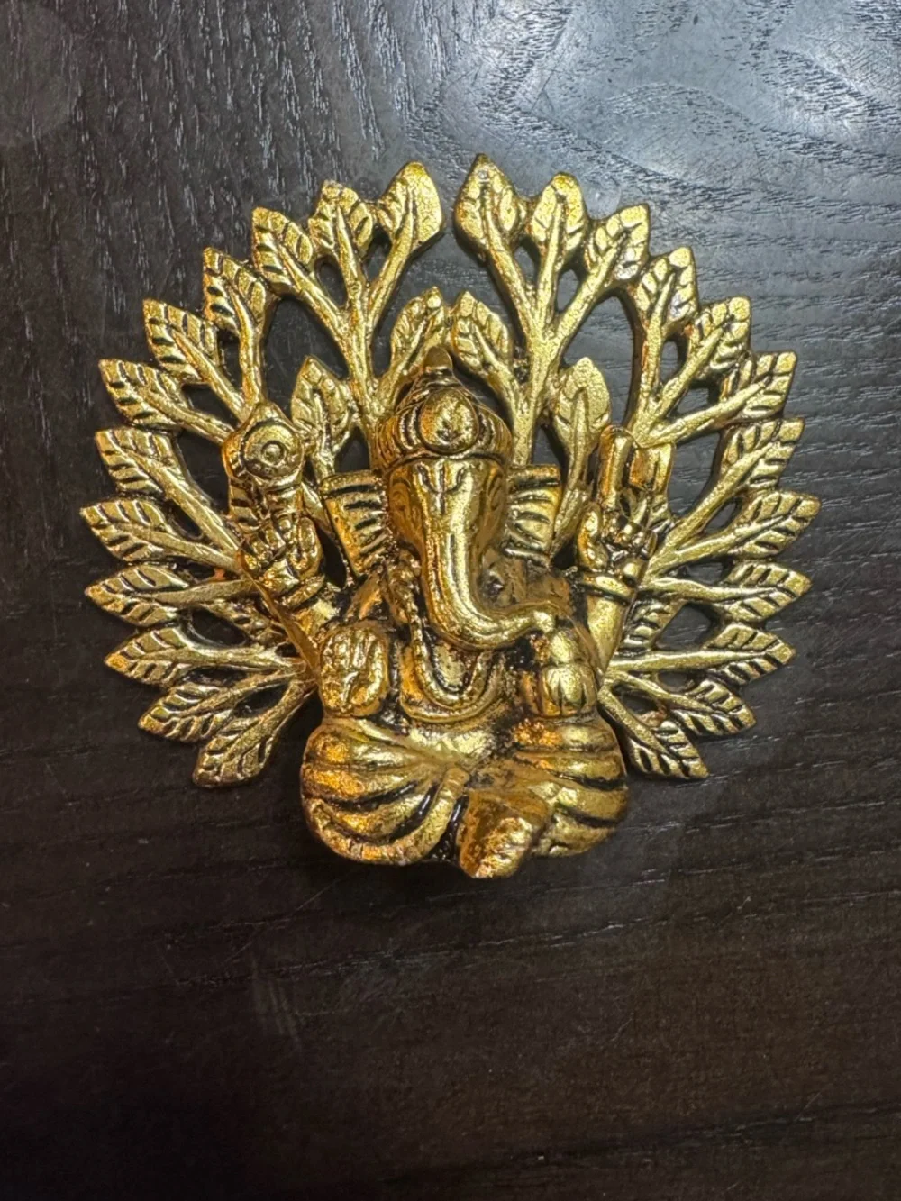 Gold Ganesha Standing Statue Accent - Decorative Hindu Deity Sculpture Small