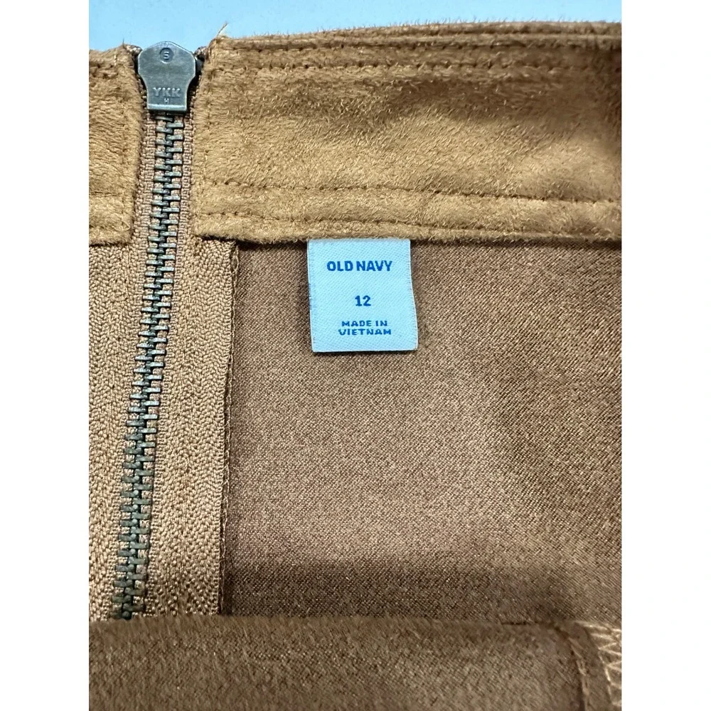 Old Navy Women's Brown Suede A-Line‎ Mini Skirt Size 12