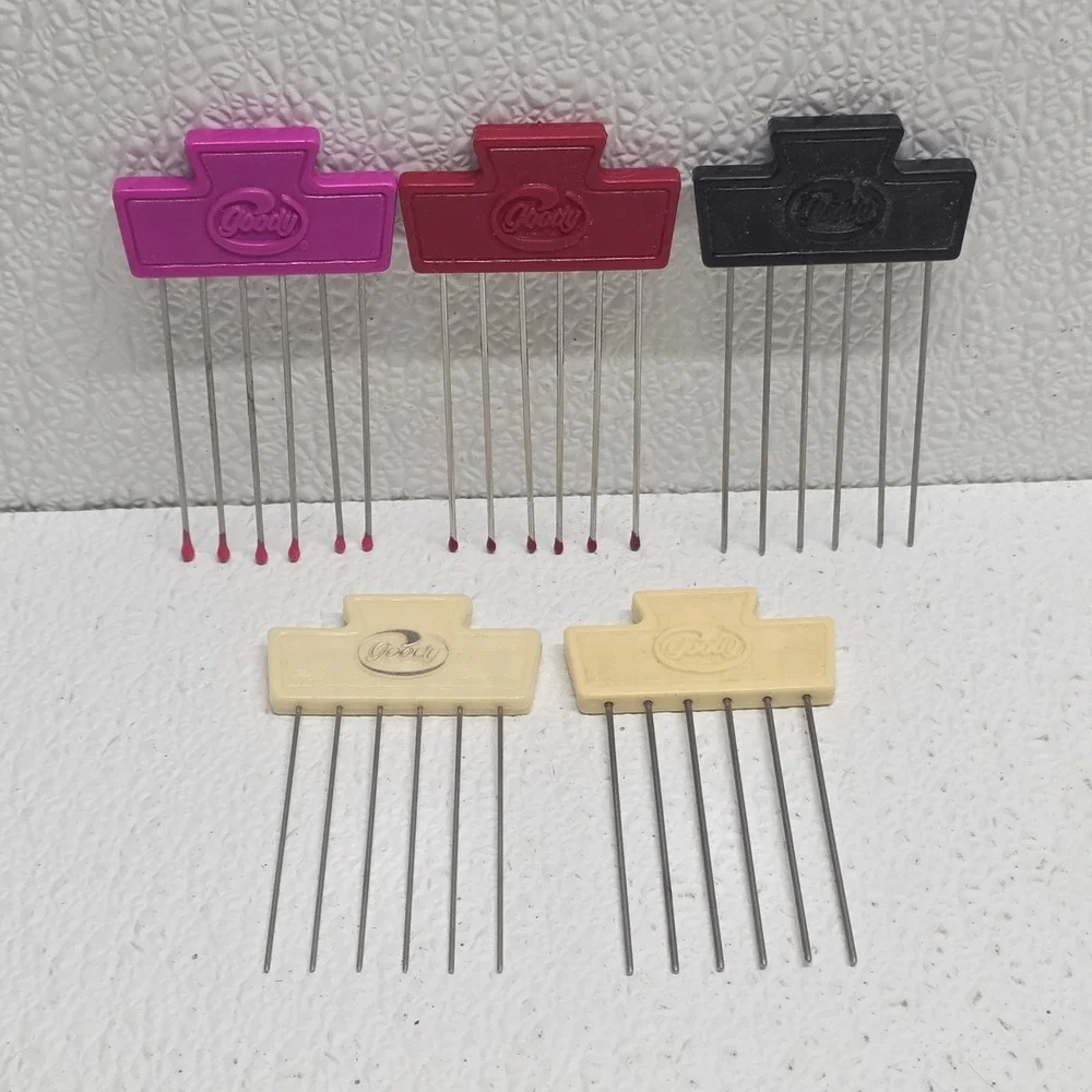 Vintage Goody Hair Lift Picks Lot of 5 Metal Prong Styling Combs USA