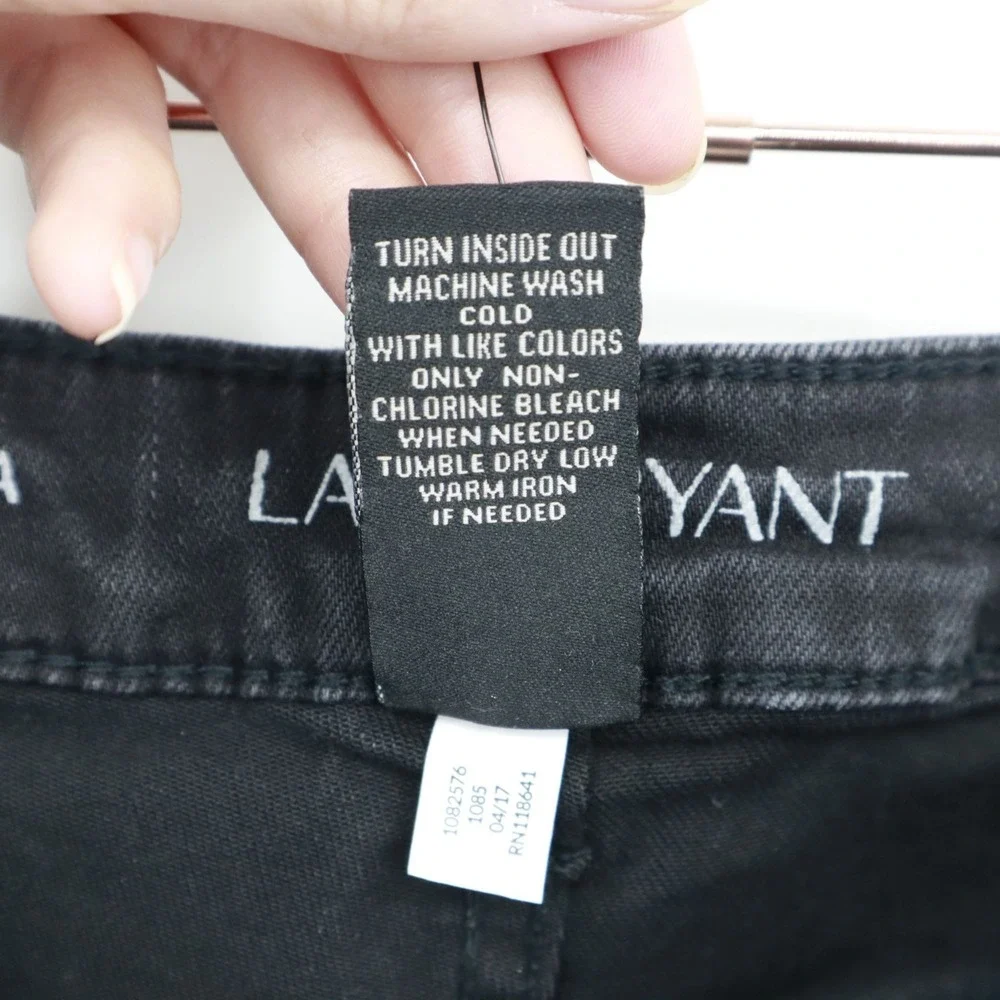 Lane Bryant Bermuda Denim Shorts Women 16 Black Streetwear Edgy Rugged Urban NWT