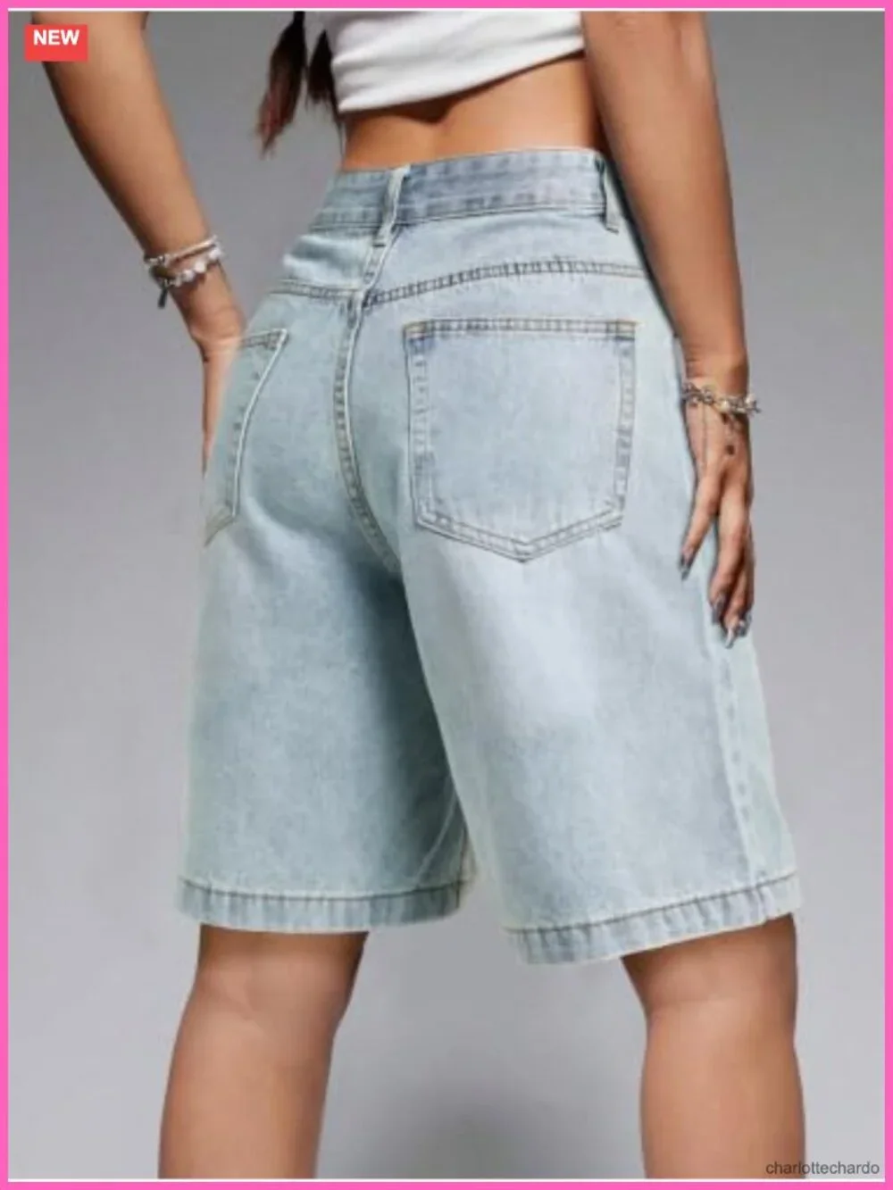 Baggy High Waisted Denim Jorts Bermuda Shorts Streetwear
