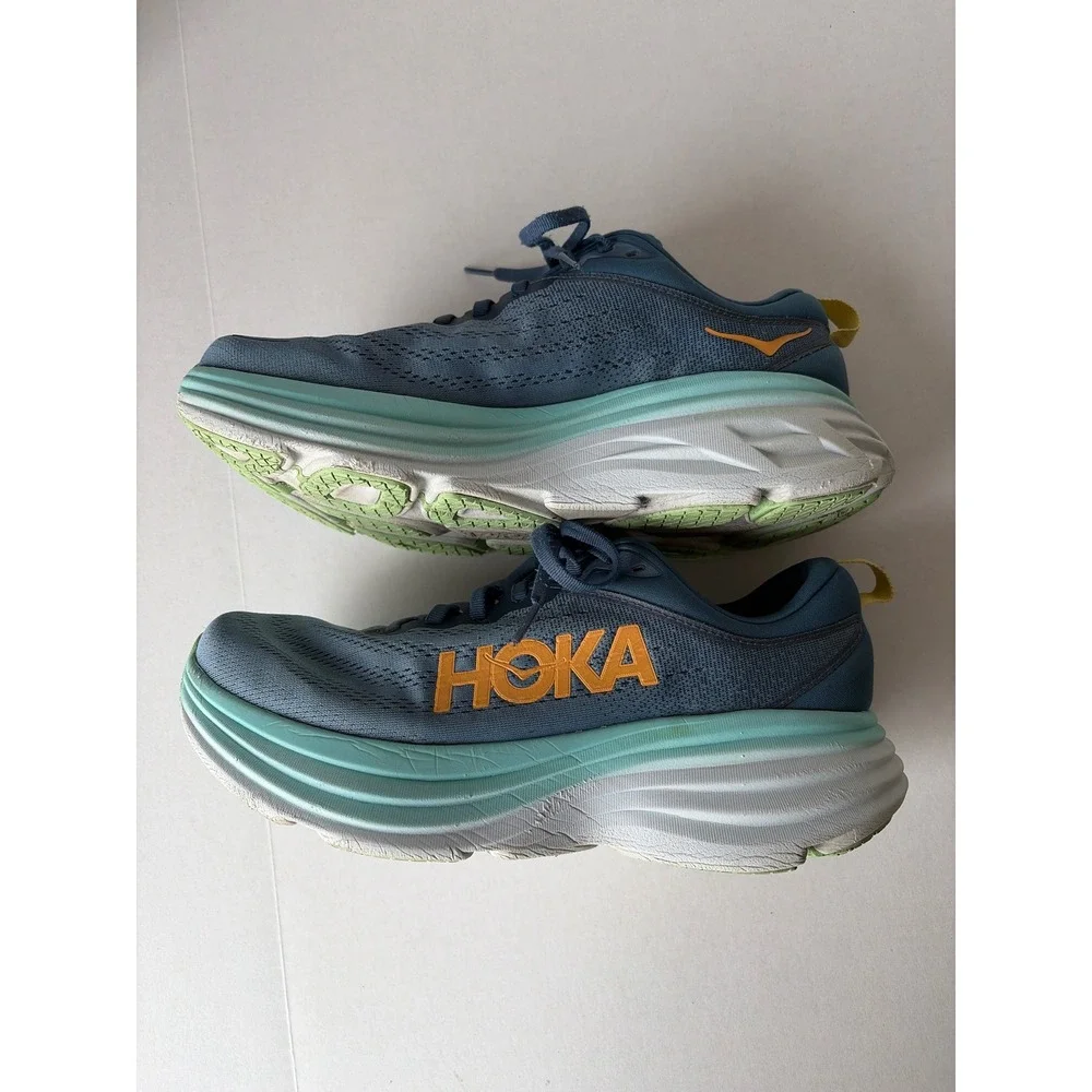 Hoka Bondi 8 Mens Size 9 2E/ Wide Real Teal Running Shoes 1127953 RHD