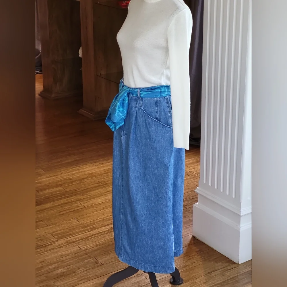 Gotcha Covered Vintage Midi Denim Skirt Large (Vtg Size 14)