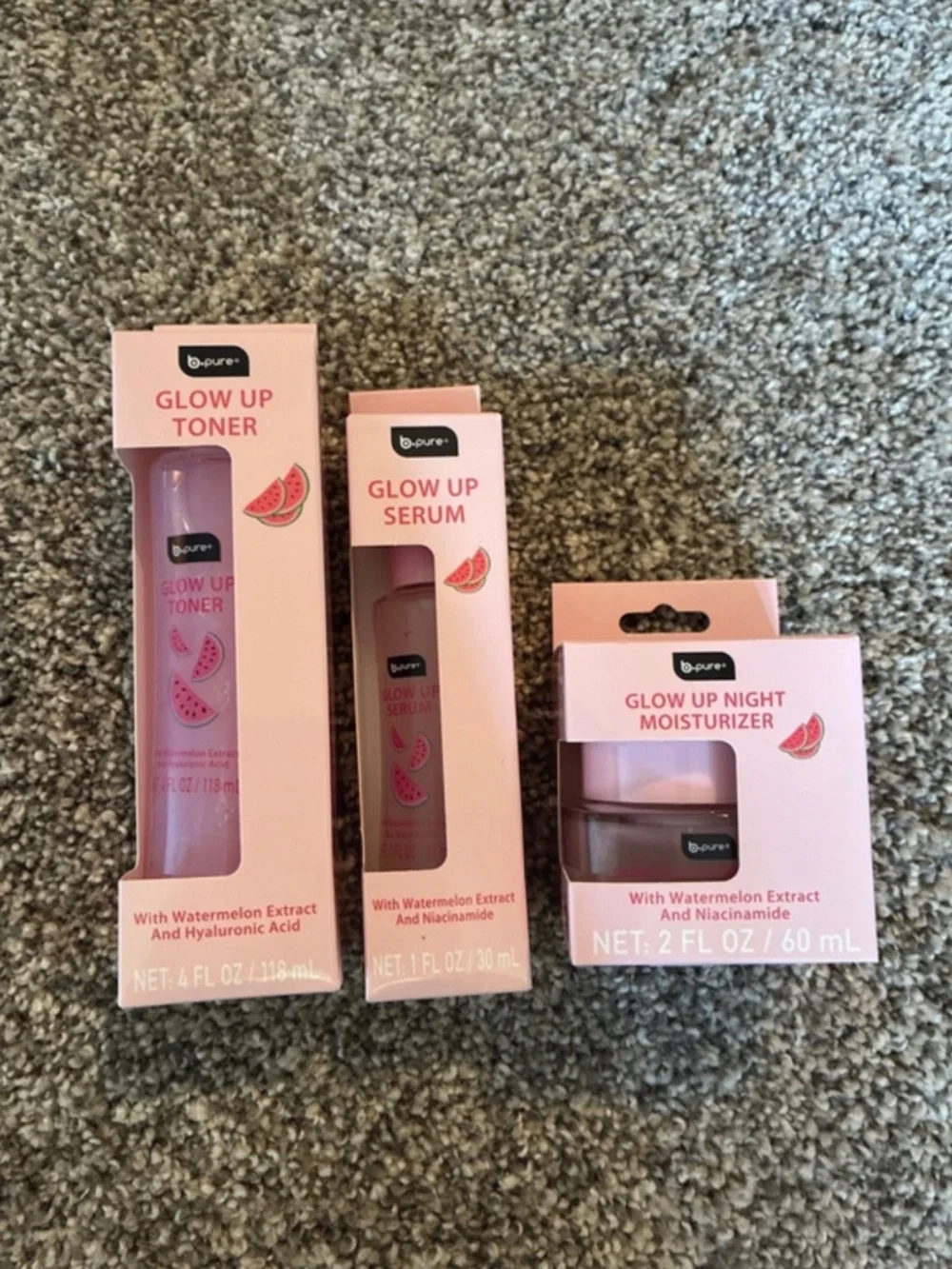 Watermelon Glow Skincare Set Toner Serum & Moisturizer