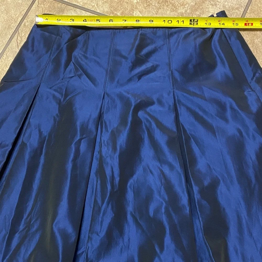 Talbots Satin A-Line Bubble Skirt in Deep Blue