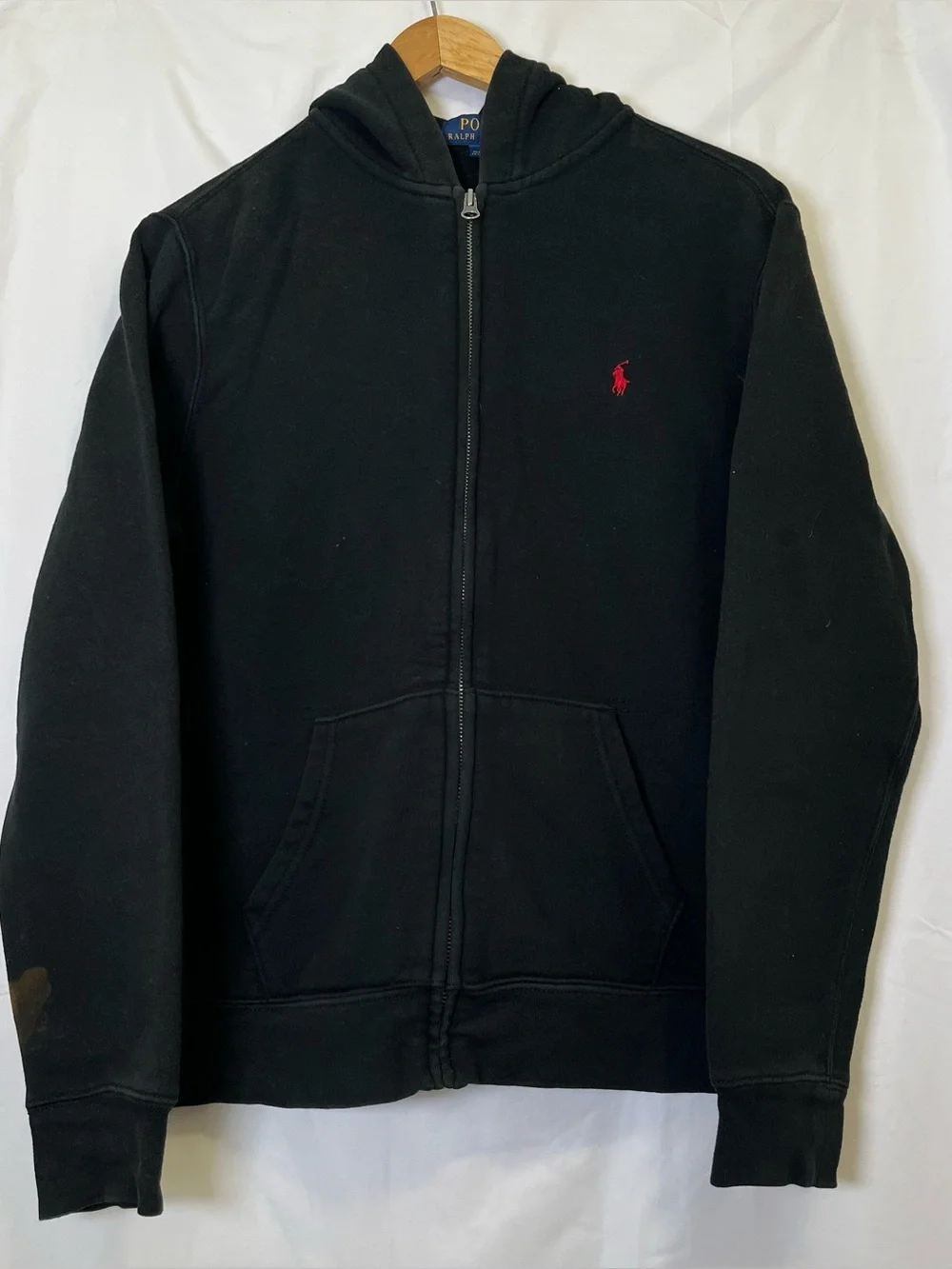 Polo Ralph Lauren Boy's Cotton-Blend‎ Fleece Hoodie Full Zip Black XL