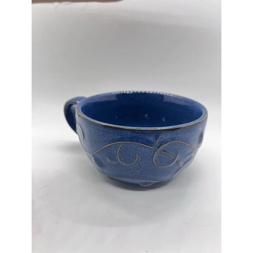 Pier 1 Blue Stoneware Coffee Mug