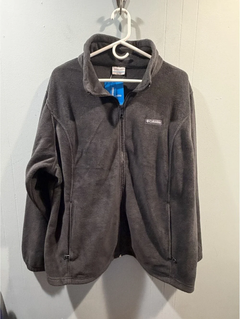 New Womens Columbia Fleece Full Zip Jacket Size 2X Gray Cozy