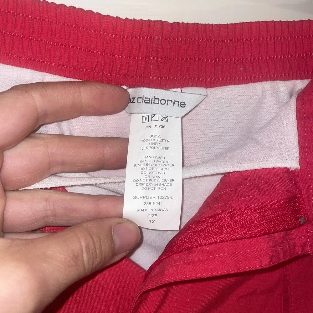 Liz Claiborne Lined Red Shorts Gold‎ Details Sz 12