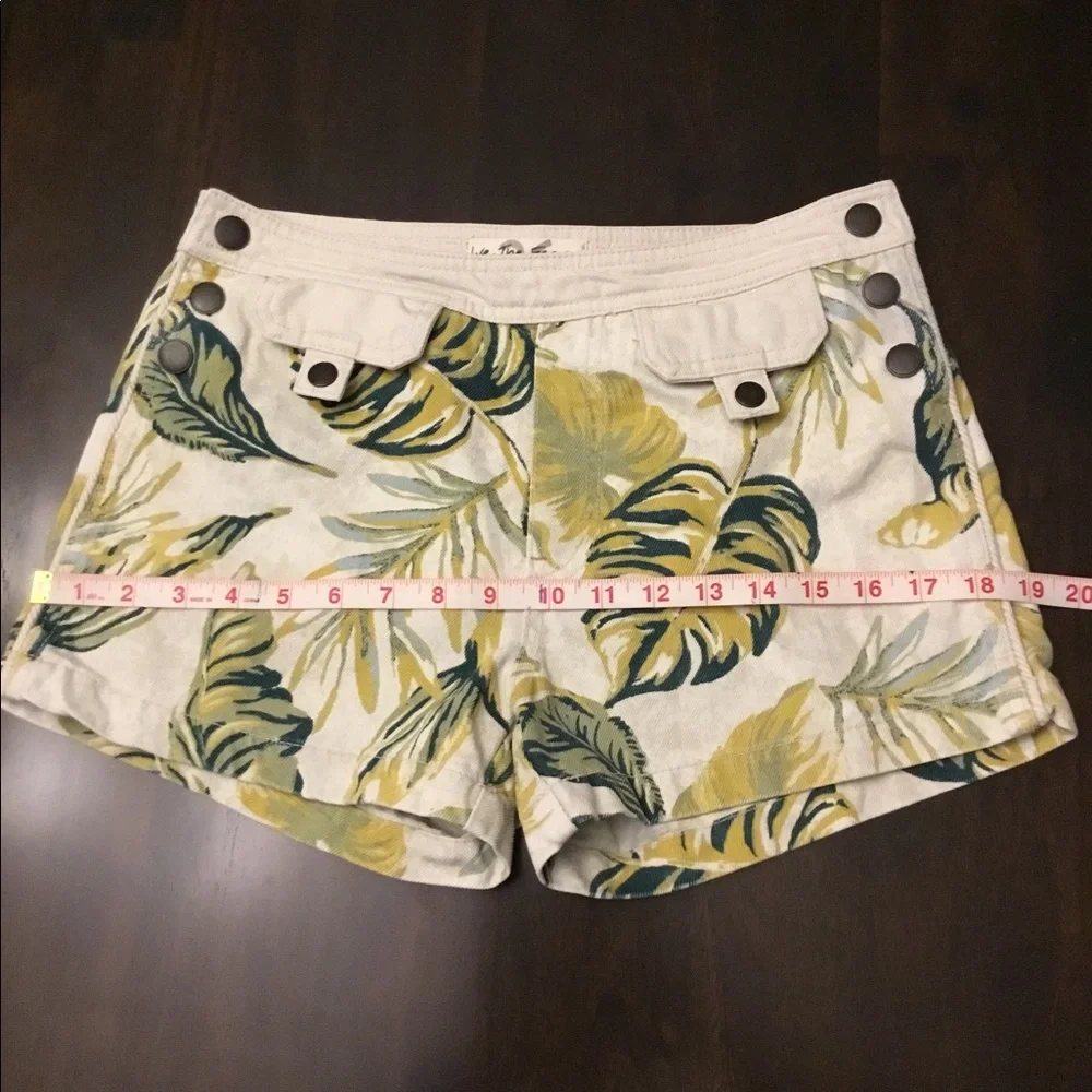Free People Tropical Combo Denim Shorts Sz 26