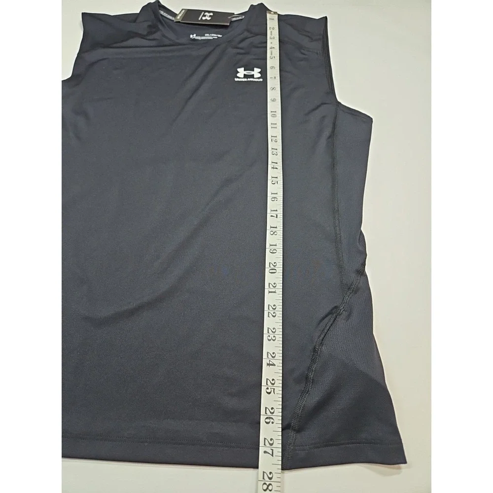 Under Armour Mens Black HeatGear Compression Sleeveless‎ Shirt Size XXL NWT